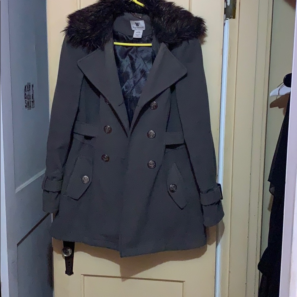 Fur trimmed coat